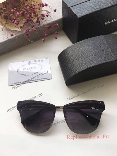 New 2018 OPR 12US Prada Sunglasses Replica - Black Frame Black Lens